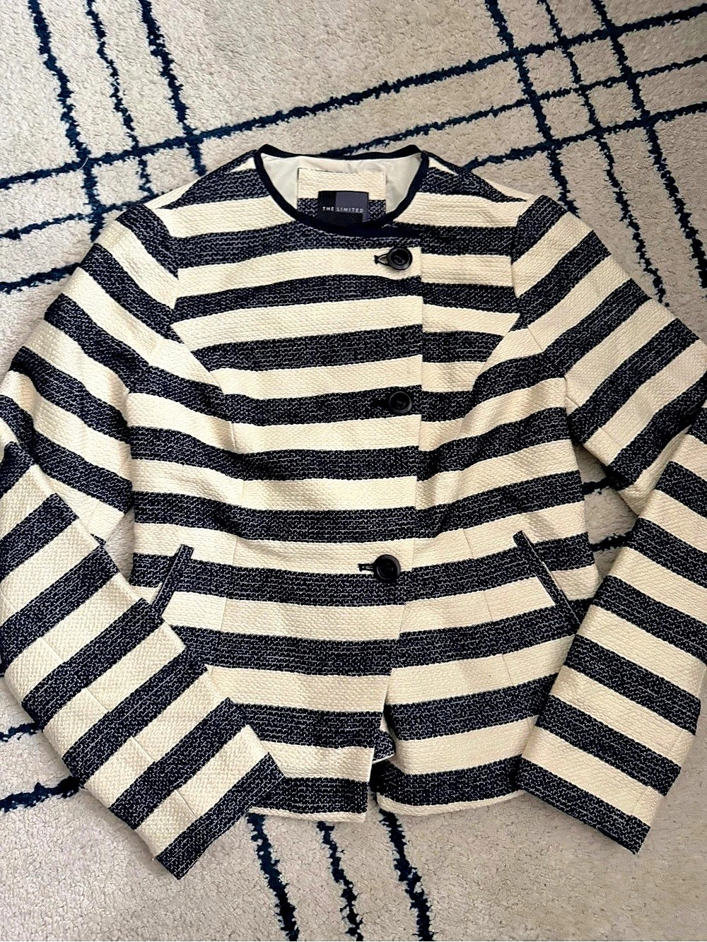 The Limited Striped Jacket Black & Cream Size XS